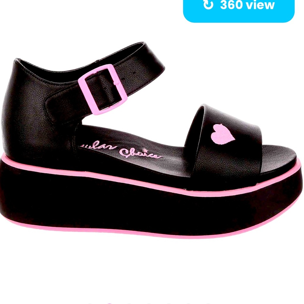 Irregular Choice black and pink foam platform Sandals size 9.5 uk 41